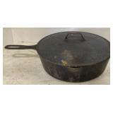 (H) Cast Iron Chicken Pan Deep Skillet Appr
