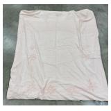 (M) Light Pink Ribbon Knitted Fabric w/ Floral