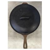 (H) Cast Iron Deep Skillet And Lodge Lid Appr