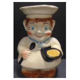 (M) Vintage Chef Shaped Pottery Cookie Jar.
