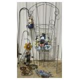(P)Assorted Metal Lawn Trellis, Shelf and