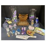 (P)Assorted Glass Vases and Floral Home Decor