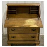 (P)Wooden Drop Front Secretary Desk and Chest