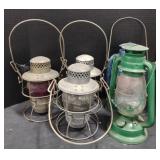 (M) Lot of 5 Lanterns (Tallest approx 1