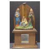 (M) Vintage religious wooden scroll reader.