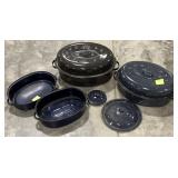 (H)Assorted Enamel Roaster Pans and