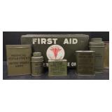 (M) Vtg. Army First Aid Kit (approx 9" x 5") w/
