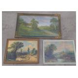 (AM) Framed Artwork of Forest Scenery. Largest