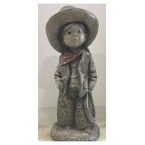 (AM) Outdoor Cast Stone Cowboy Figurine w/