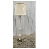 (AM) Wooden Floor Lamp with Decorative Metal Base