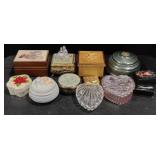 (M) Flat of Jewelry & Music Boxes (Glass Bird Box