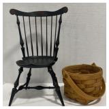 (X) Longaberger Handwoven Basket & Mini "River