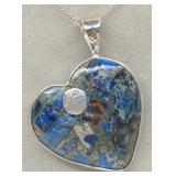 XX)Sterling Silver Designer Signed Jasper Necklace