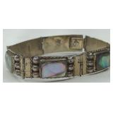 (XX) Vtg. Sterling Silver Abalone Bracelet
