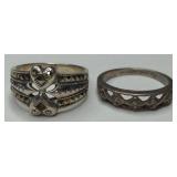 (XX) Lot of two vintage  Sterling silver rings