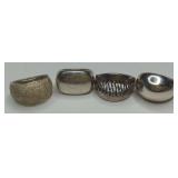 (XX) Lot of 4 Sterling silver rings, total weight