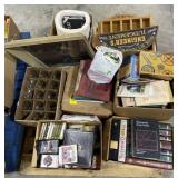 (AV)  Pallet Of Books, Cassette Tapes, Wine
