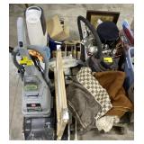 (AV) Pallet Of Blankets, Baby Gate, SteamVac,