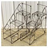 (P)Pair of Decorative Metal Staircase Potted