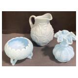 (P)Fenton Glassware Including Ruffled Melon