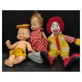 (M) Hanna-Barbera Flinstone Dolls (approx 10") &