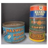 (M) Vintage Tins. Including Maxwell House Coffee,