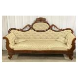 (AO) Carved Wood Medallion Back Sofa Approx