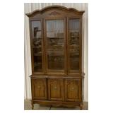 (BP)Two Piece Lighted Cabinet and Hutch Set