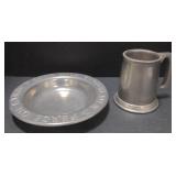 (AM) Vintage Hecho En Mexico Pewter Serving Dish