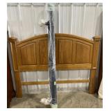 (X) Wood Headboard And Metal Bed Frame w/ Wheels