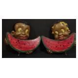 (M) Vtg. Black Americana Chalkware Wall Plaque w/