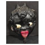 (M) Vtg. Black Americana Chalkware Wall Hook