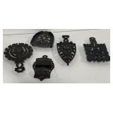 (H) Vintage Cast Iron Key Holder & Iron