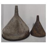 (H) Vintage Aluminum Funnels 13" & 8"Bidding 2x