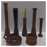 (M) Vintage Wooden Candle Stick Holders including