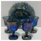 (M) Vintage Iridescent Blue Indiana Carnival