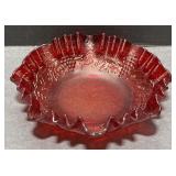 (M) Red Carnival Glass Grape/Fruit Bowl.