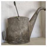 (H) Galvanized Metal Watering Can w/ Hood Handle