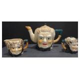 (M) Vintage Japanese Toby Character Tea Pot, and