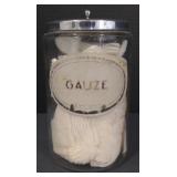 (M) Vintage Glass Gauze Container. Measuring