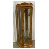 (P)Wooden Corner Curio Cabinet Including 3