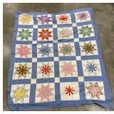 (M) Hand-Quilted Quilt Topper Backside