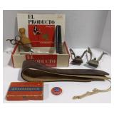 (AE) Lot Of Vintage Barber Supplies Including