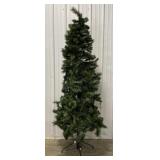 (H)Pre Lit Christmas Tree on Metal Stand