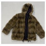 (M) Faux Fur Coat w/ Hood.