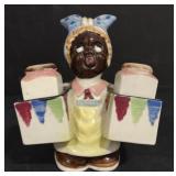 (M) Vtg. Ceramic Black Americana Salt/Pepper