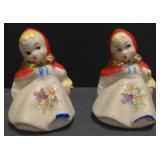 (M) Vintage Little Red Riding Hood, Pottery Salt