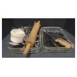 (AA) Pyrex Baking Dishes, with various kitchen