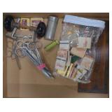 (AM) Vintage Barber Supplies including scissors,