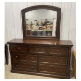 (F) 7 Drawer Dresser With Mirror. 37"x68"x18"